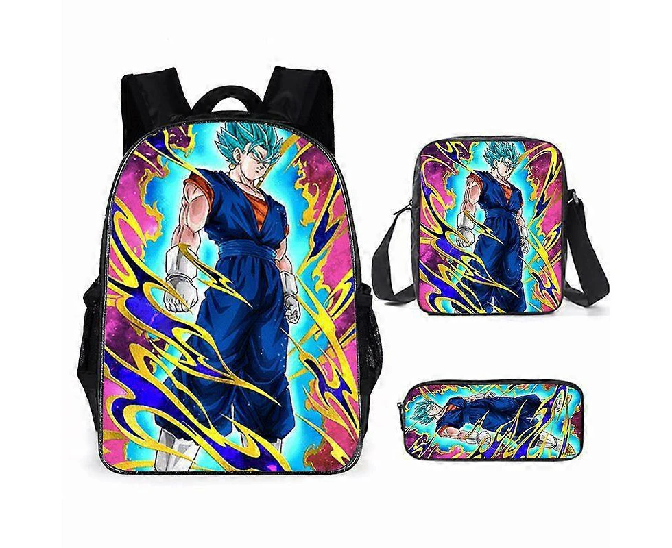 Dragon Ball Anime Backpack Large Capacity Backpack Primary And Secondary School Students Schoolbag Shoulder Bag Pencil Bag Three-Piece Set 10