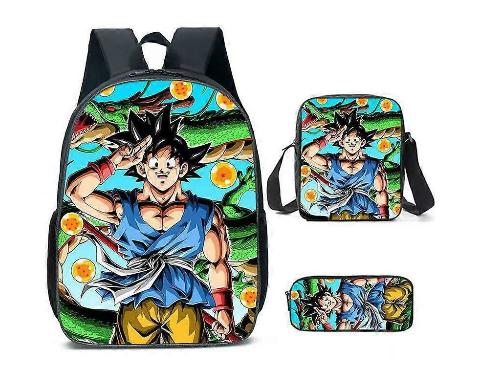 Dragon Ball Anime Backpack Large Capacity BackpackPrimary And Secondary School Students Schoolbag Shoulder Bag Pencil Bag Three-Piece Set Q01325 -HGD