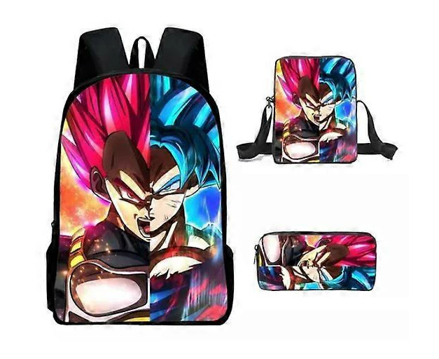 Dragon Ball Anime Backpack Large Capacity Backpack Primary And Secondary School Students Schoolbag Shoulder Bag Pencil Bag Three-Piece Set 7