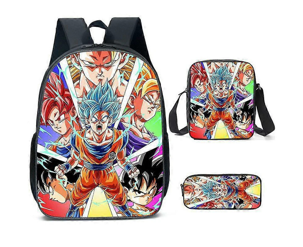 Dragon Ball Anime Backpack Large Capacity BackpackPrimary And Secondary School Students Schoolbag Shoulder Bag Pencil Bag Three-Piece Set 955701 -HGD