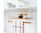 Off White and Acacia Undershelf Basket - Anko