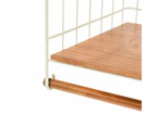 Off White and Acacia Undershelf Basket - Anko