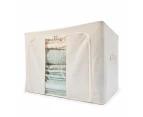 Linen Look Collapsible Box with Window, Extra Large, Beige - Anko