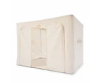 Linen Look Collapsible Box with Window, Extra Large, Beige - Anko