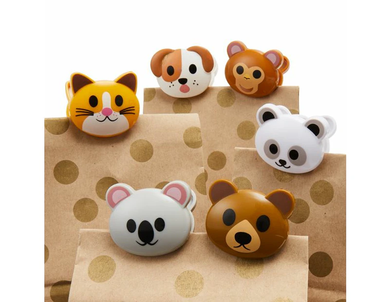 6 Pack Animal Bag Clips - Anko