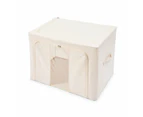 Linen Look Collapsible Box with Window, Extra Large, Beige - Anko