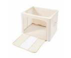 Linen Look Collapsible Box with Window, Extra Large, Beige - Anko