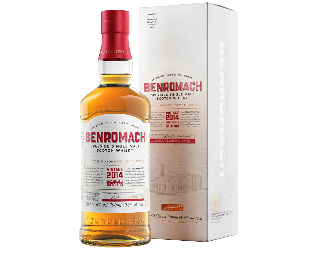 Benromach Cask Strength Vintage 2014 Batch 3 Single Malt Whisky 700ml