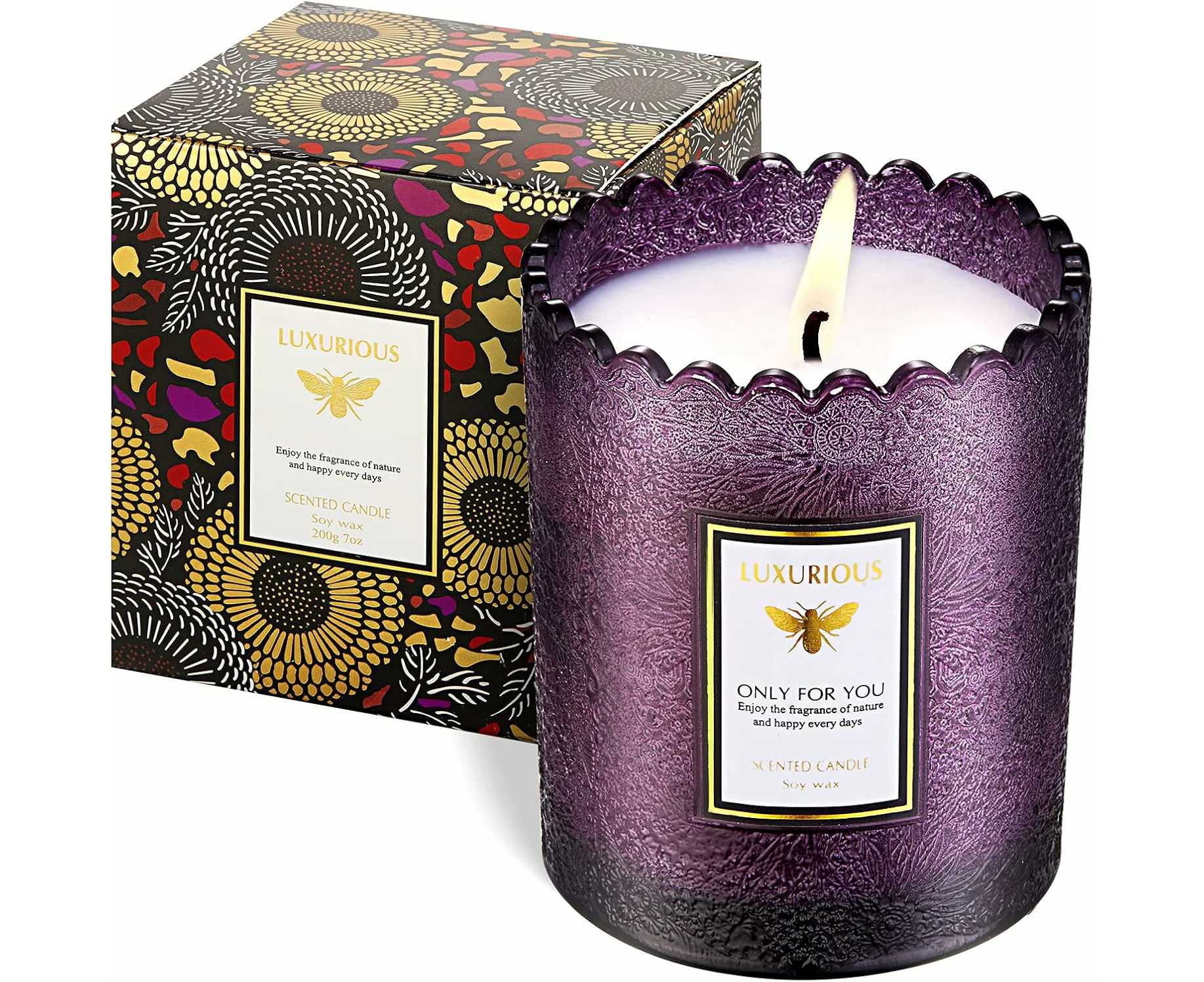 Candles for Home Scented The Charming Ladies Aromatherapy Candle Gifts Is The Perfect and Fun Home Decoration for Mother's Day, Birthday and ,Purple