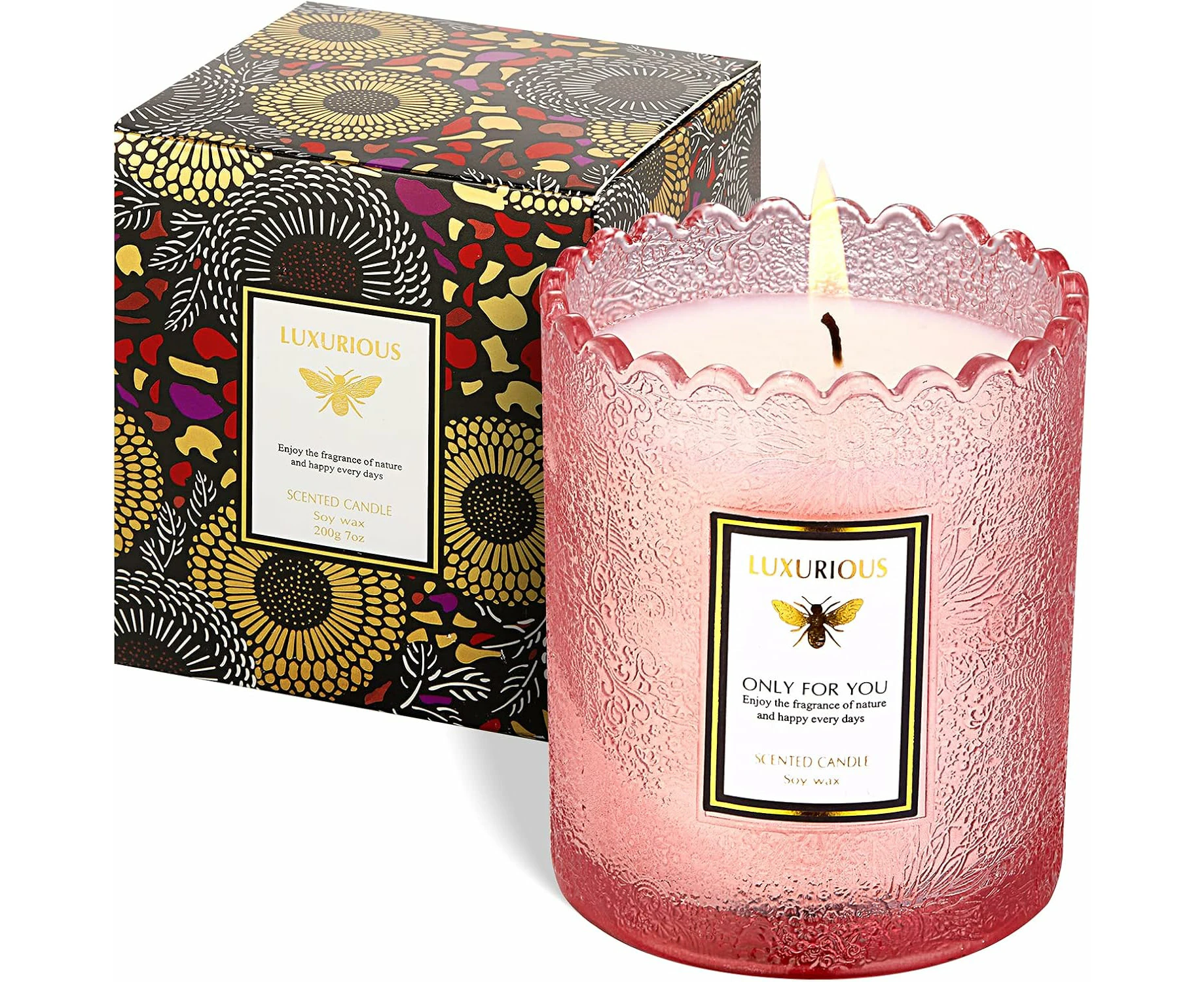 Candles for Home Scented The Charming Ladies Aromatherapy Candle Gifts Is The Perfect and Fun Home Decoration for Mother's Day, Birthday and ,Pink