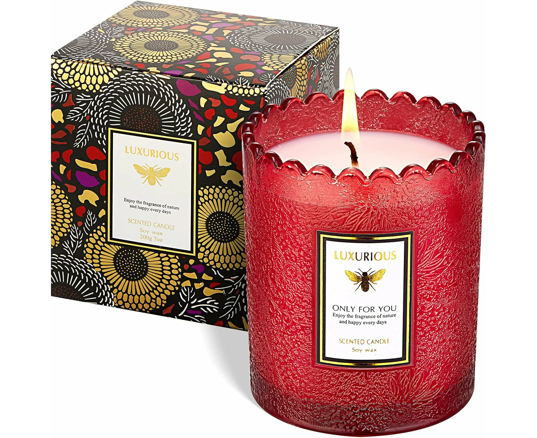 Candles for Home Scented The Charming Ladies Aromatherapy Candle Gifts Is The Perfect and Fun Home Decoration for Mother's Day, Birthday and ,Red