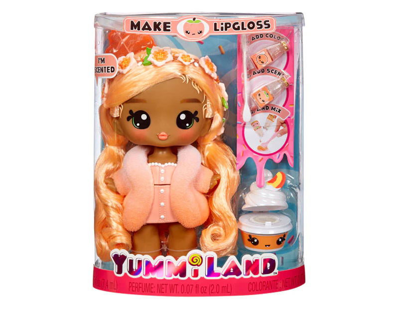 Yummiland Piper Peach Large Doll + Lip Gloss Pet