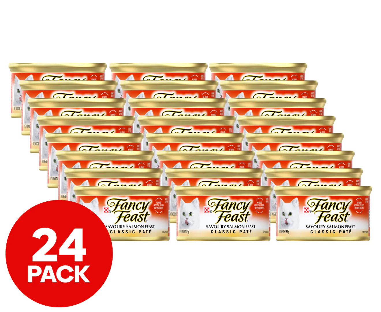 24 x Fancy Feast Classic Paté Cat Food Savoury Salmon Feast 85g