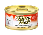 24 x Fancy Feast Classic Paté Cat Food Savoury Salmon Feast 85g