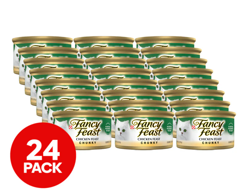 24 x Fancy Feast Chunky Cat Food Chicken Feast 85g