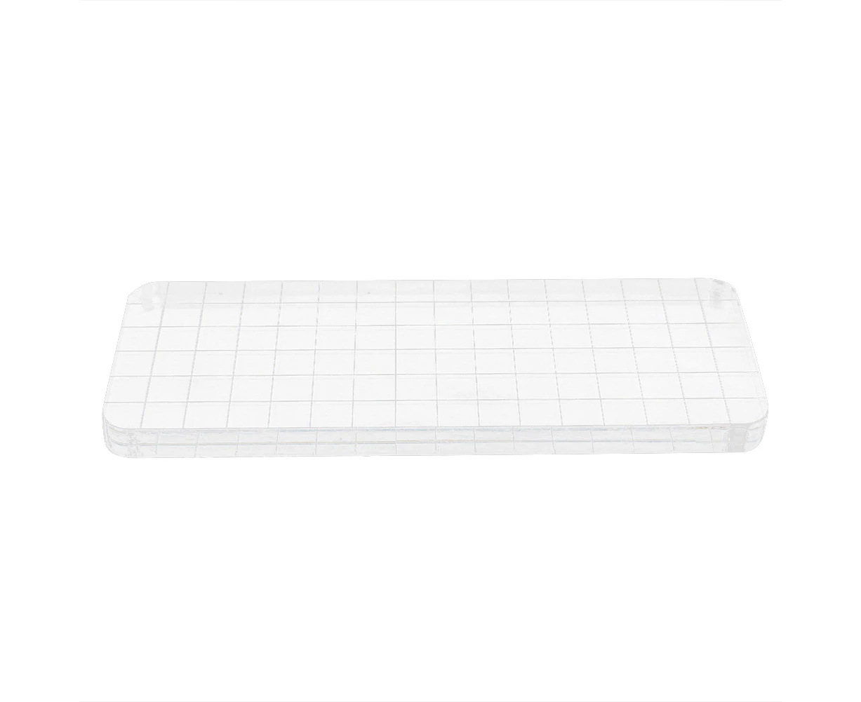 Acrylic Plate Transparent Clay Pottery Sculpture Tool Craft Sealing Accessories 9mm Thickness16x6x0.9cm, Rounded Small Square Grid