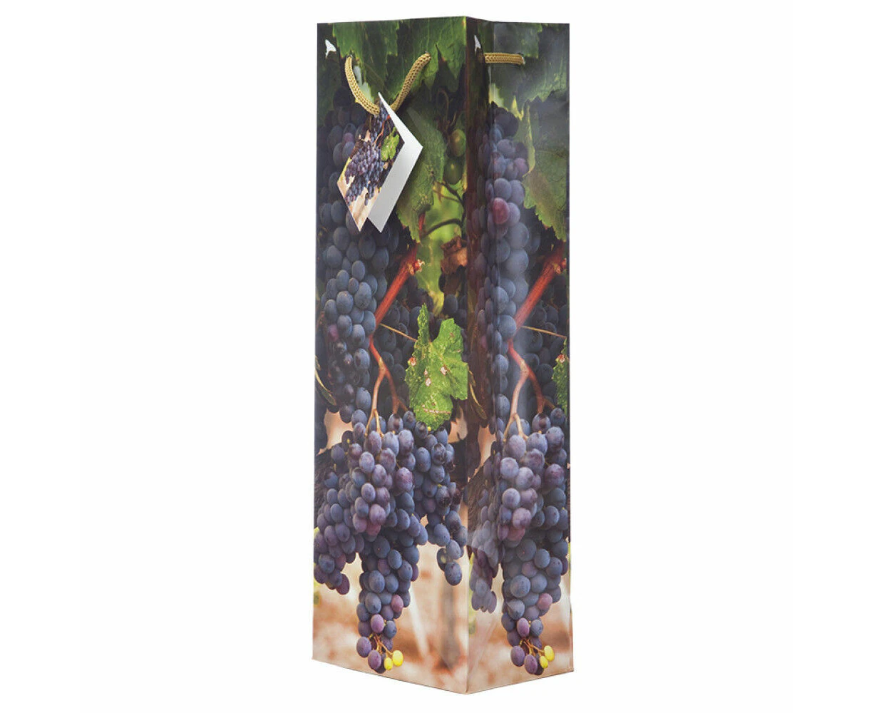 12pc Winex Grapes Carry Gift Wine Bottle Bag 210gsm Paper 12x36cm Storage