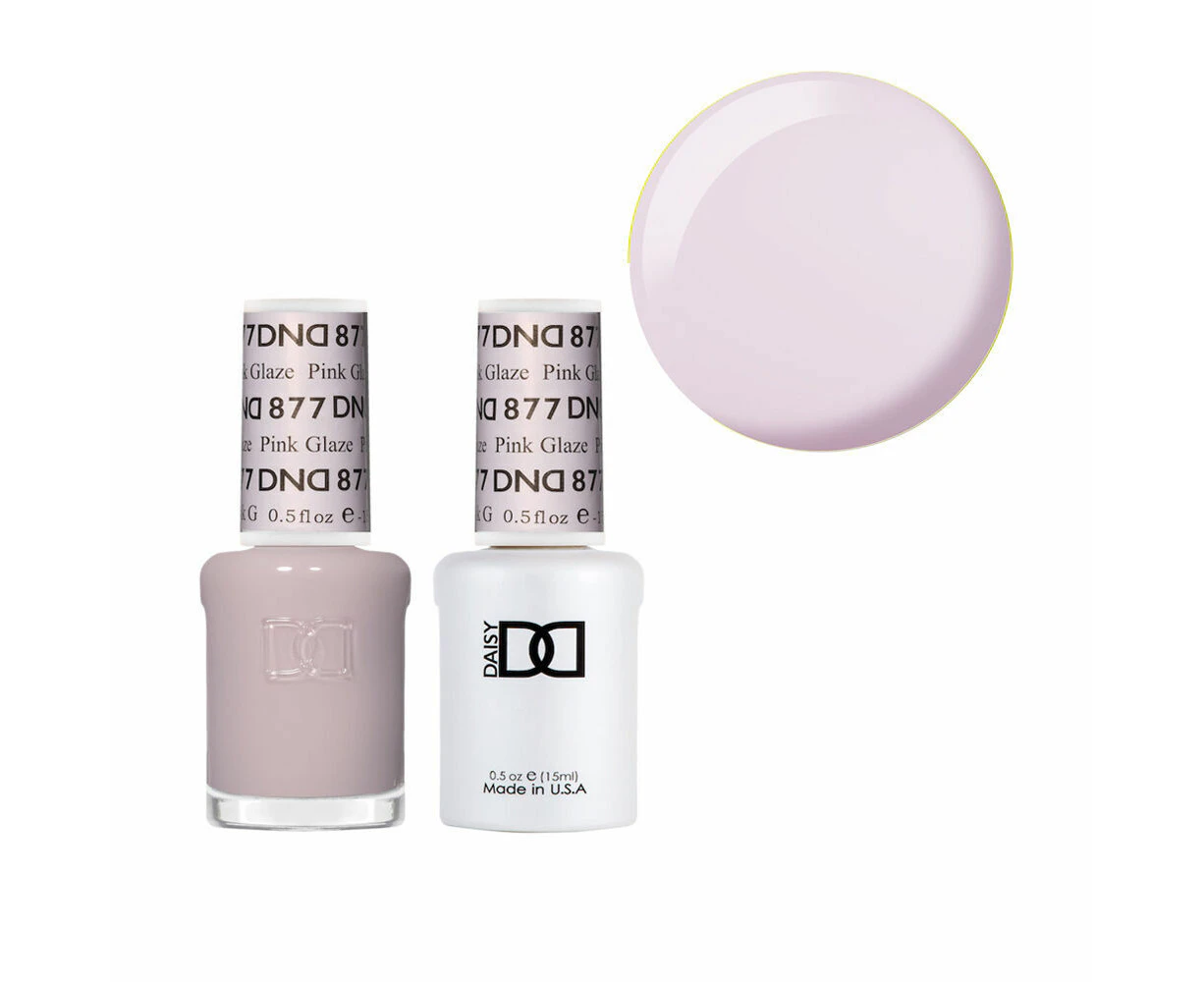 DND 877 Pink Glaze - DND Collection Nail Gel & Lacquer Polish Duo 15ml