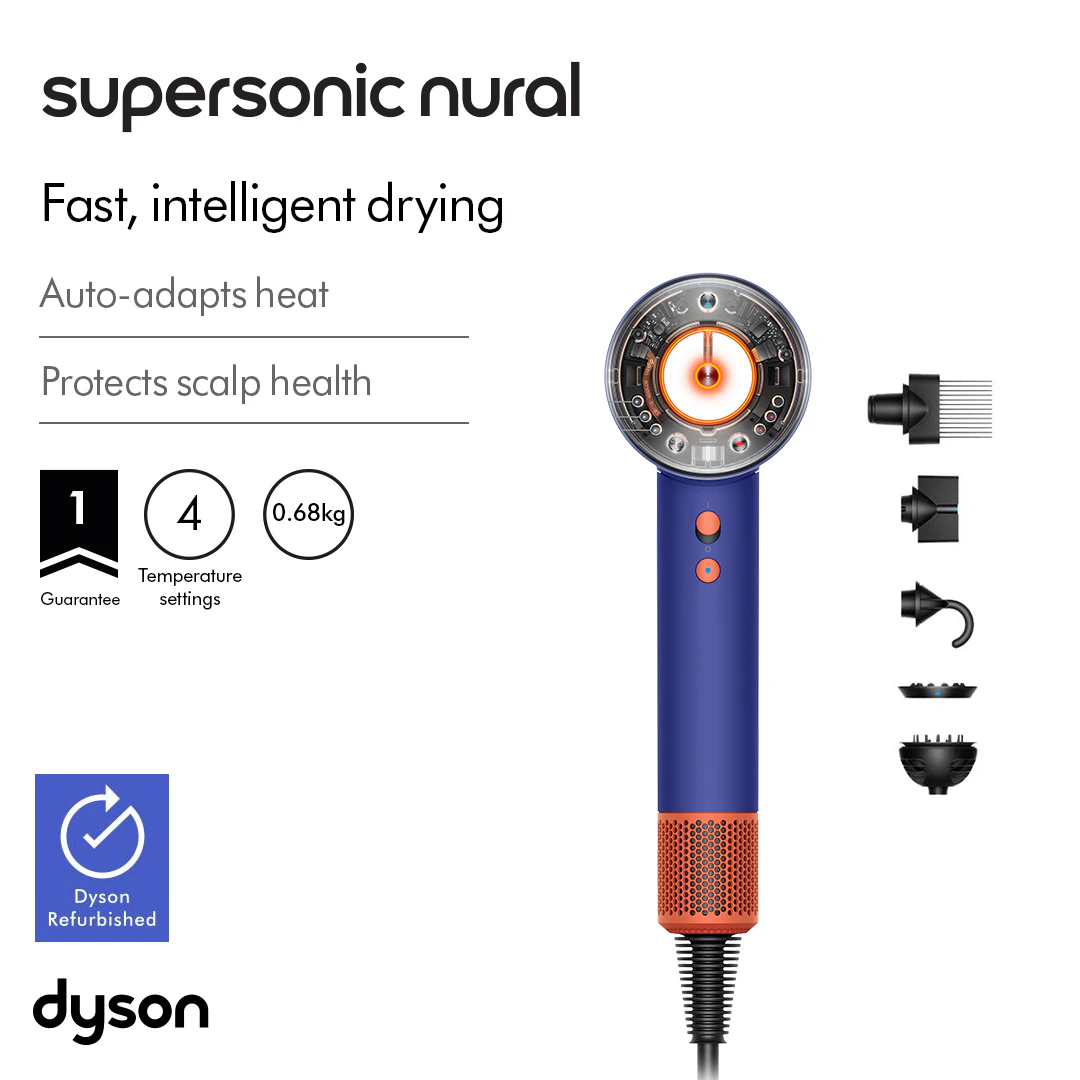 Dyson  Supersonic Nural™ Intelligent hair dryer (Vinca blue/topaz) - Refurbished Grade B