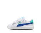 Puma Toddler Smash 3.0 Sneakers - White/Vivid Blue/Aquatic