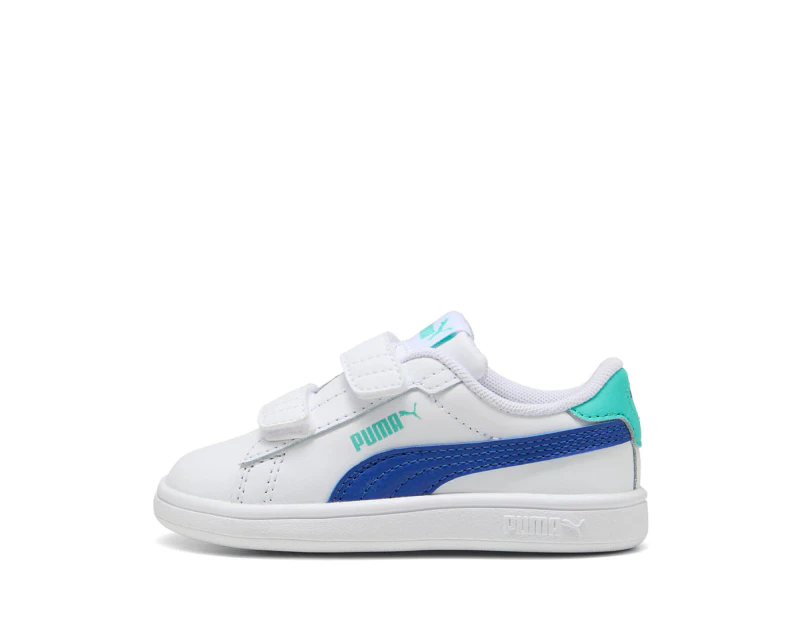 Puma Toddler Smash 3.0 Sneakers - White/Vivid Blue/Aquatic