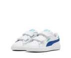 Puma Toddler Smash 3.0 Sneakers - White/Vivid Blue/Aquatic