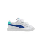 Puma Toddler Smash 3.0 Sneakers - White/Vivid Blue/Aquatic