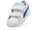 Puma Toddler Smash 3.0 Sneakers - White/Vivid Blue/Aquatic