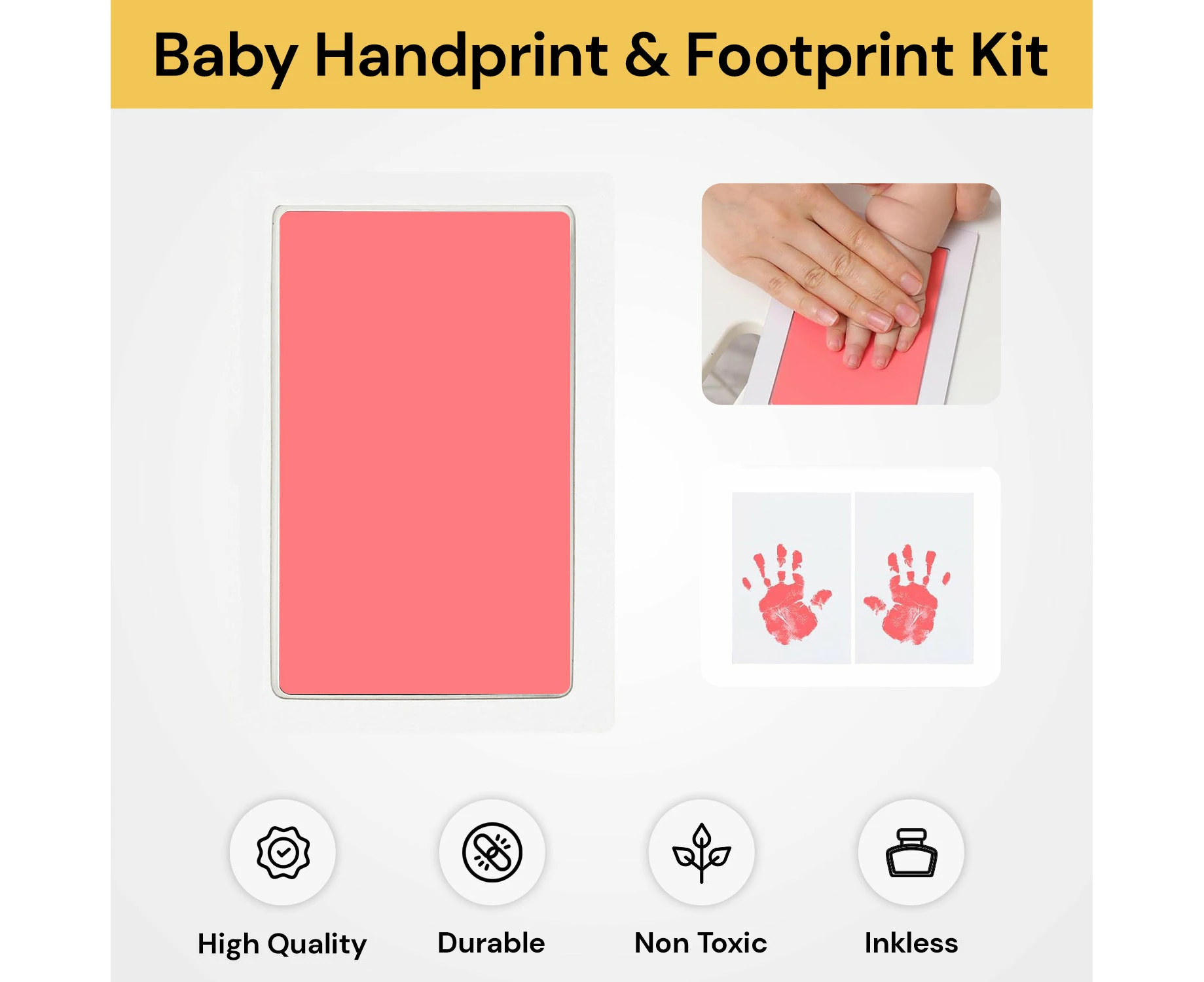 Baby Handprint And Footprint Kit - Pink