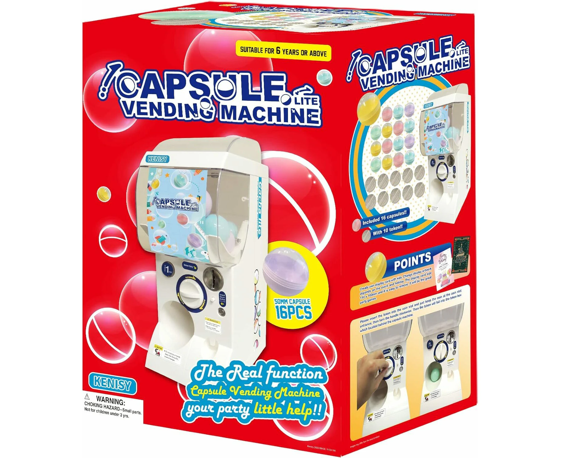 Gachapon Capsule Toy Vending Machine Lite Mini Collectible Gacha Dispenser Stackable WHITE