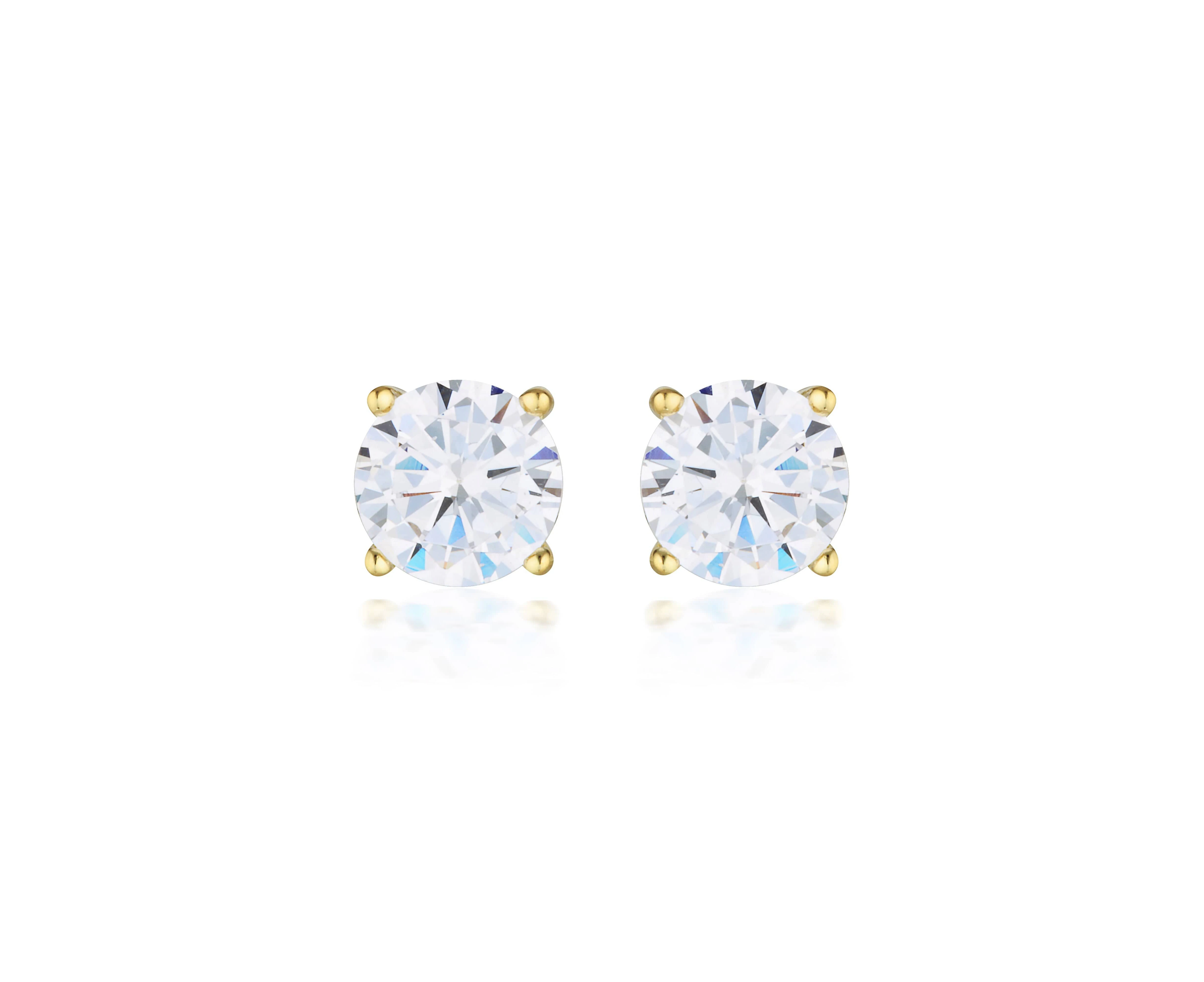 Georgini Gold Moissanite Studs 2tcw In 9ct Yellow Gold