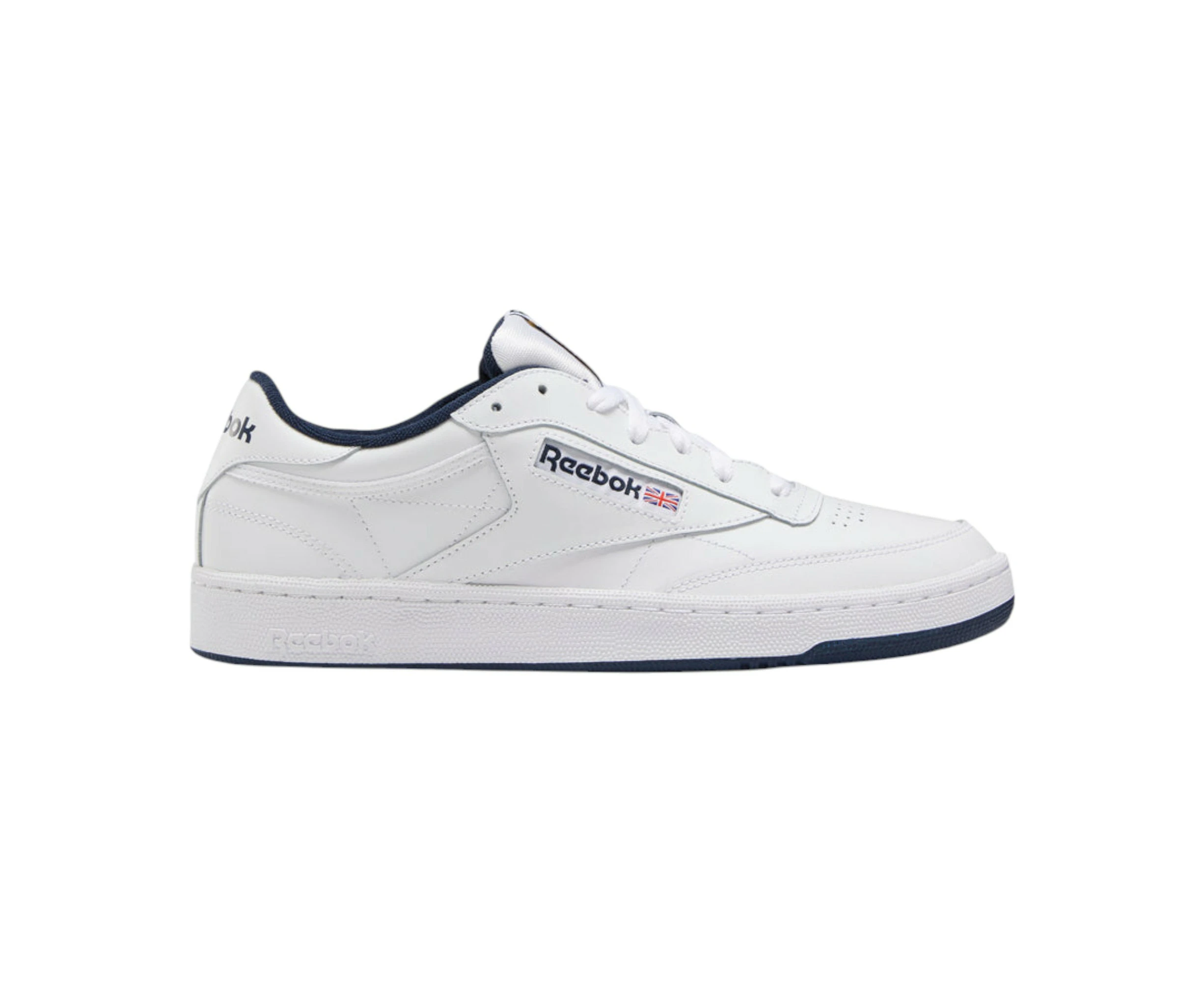 Mens Reebok Club C 85 White/ Navy Casual Shoes Leather