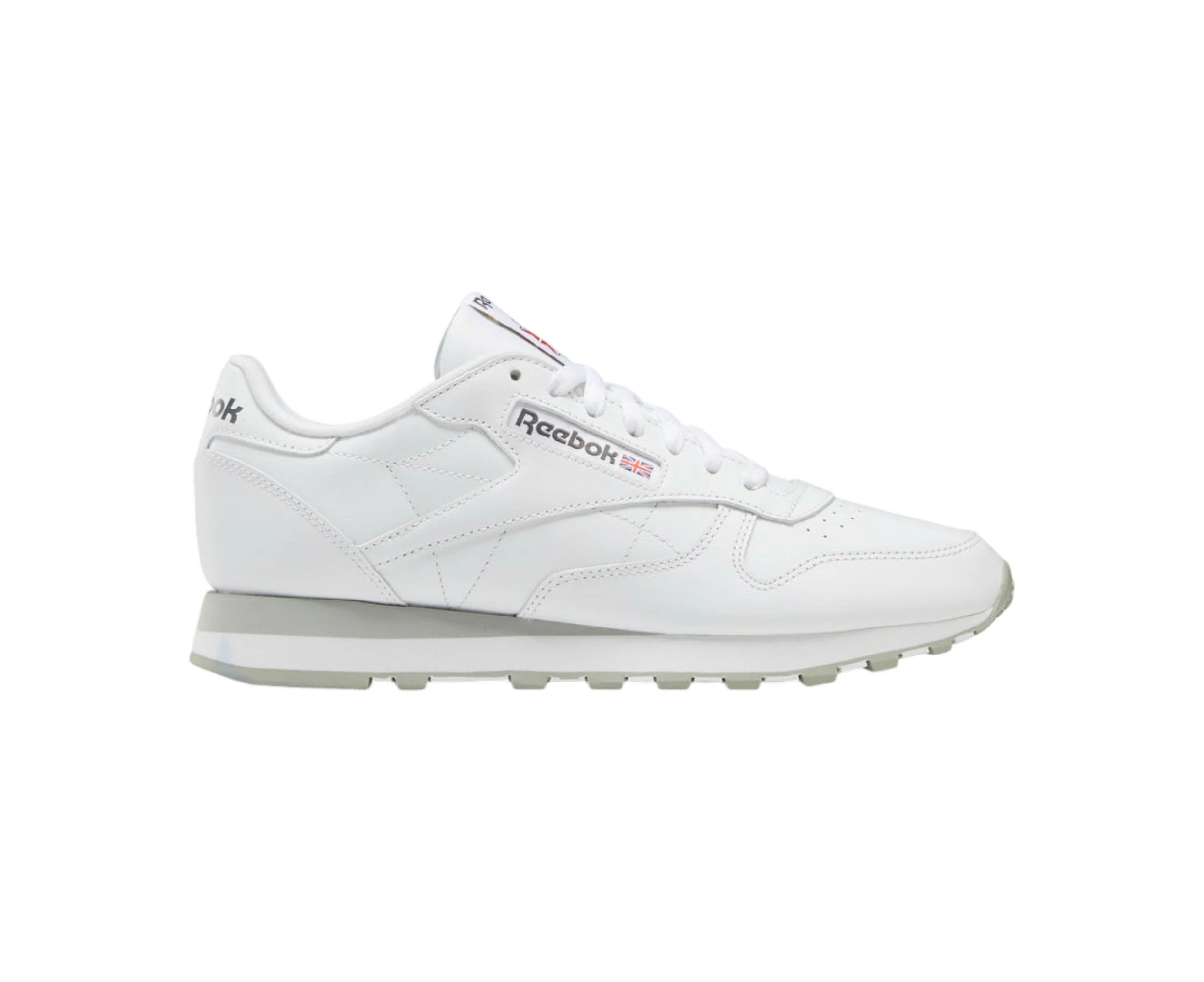 Mens Reebok Classic Leather White/ Grey Casual Shoes Leather