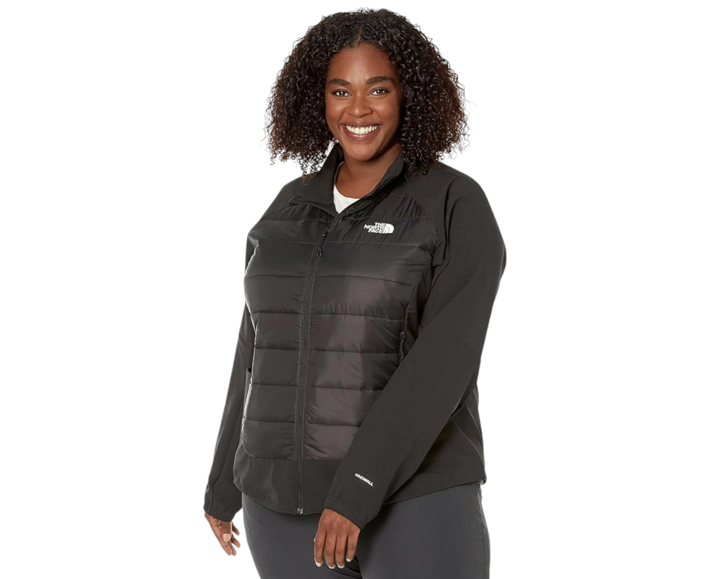 Womens The North Face Plus Size Shelter Cove Black Hybrid Jacket Polyester