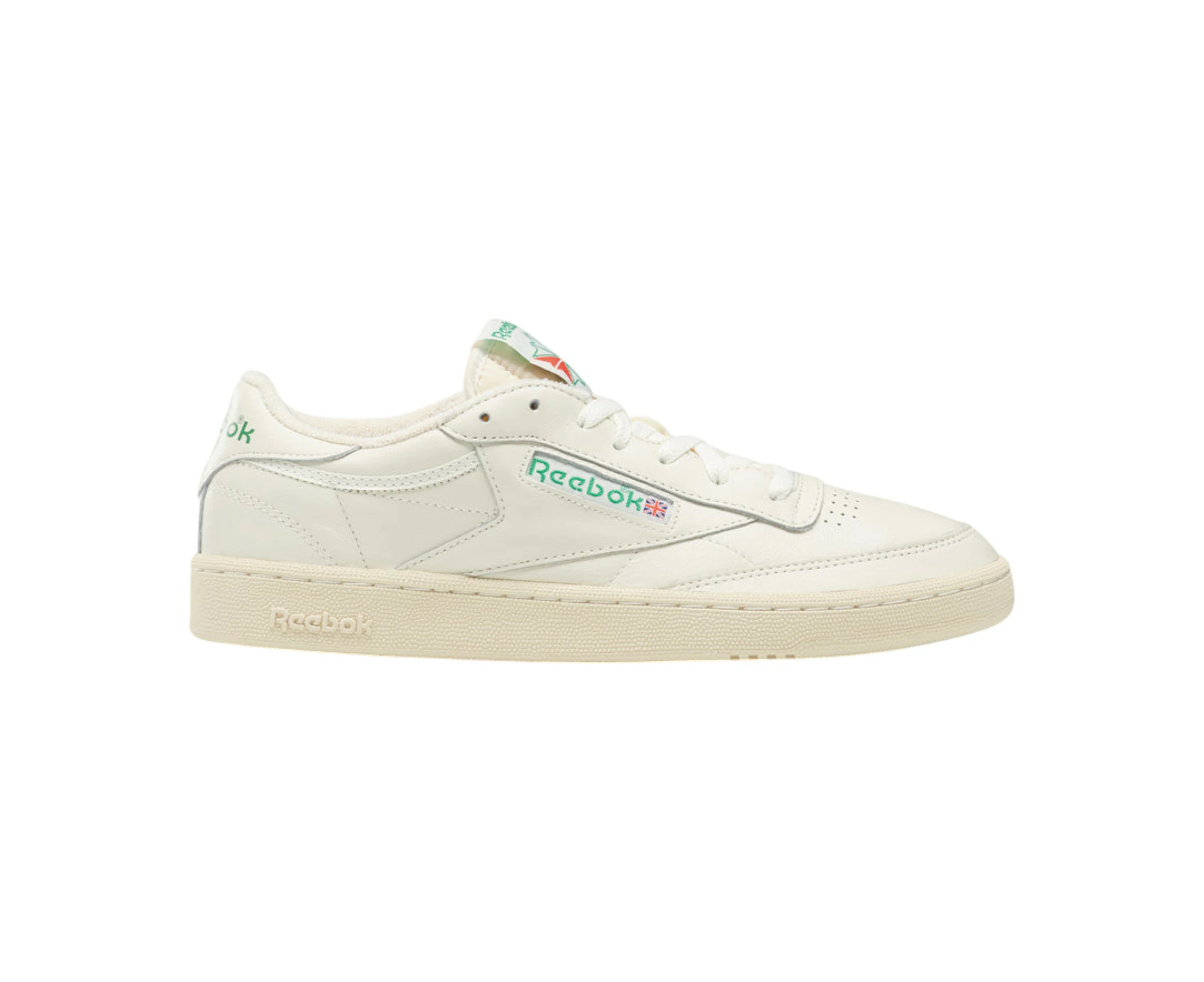 Mens Reebok Club C 85 Vintage Chalk/ Green Casual Shoes Leather