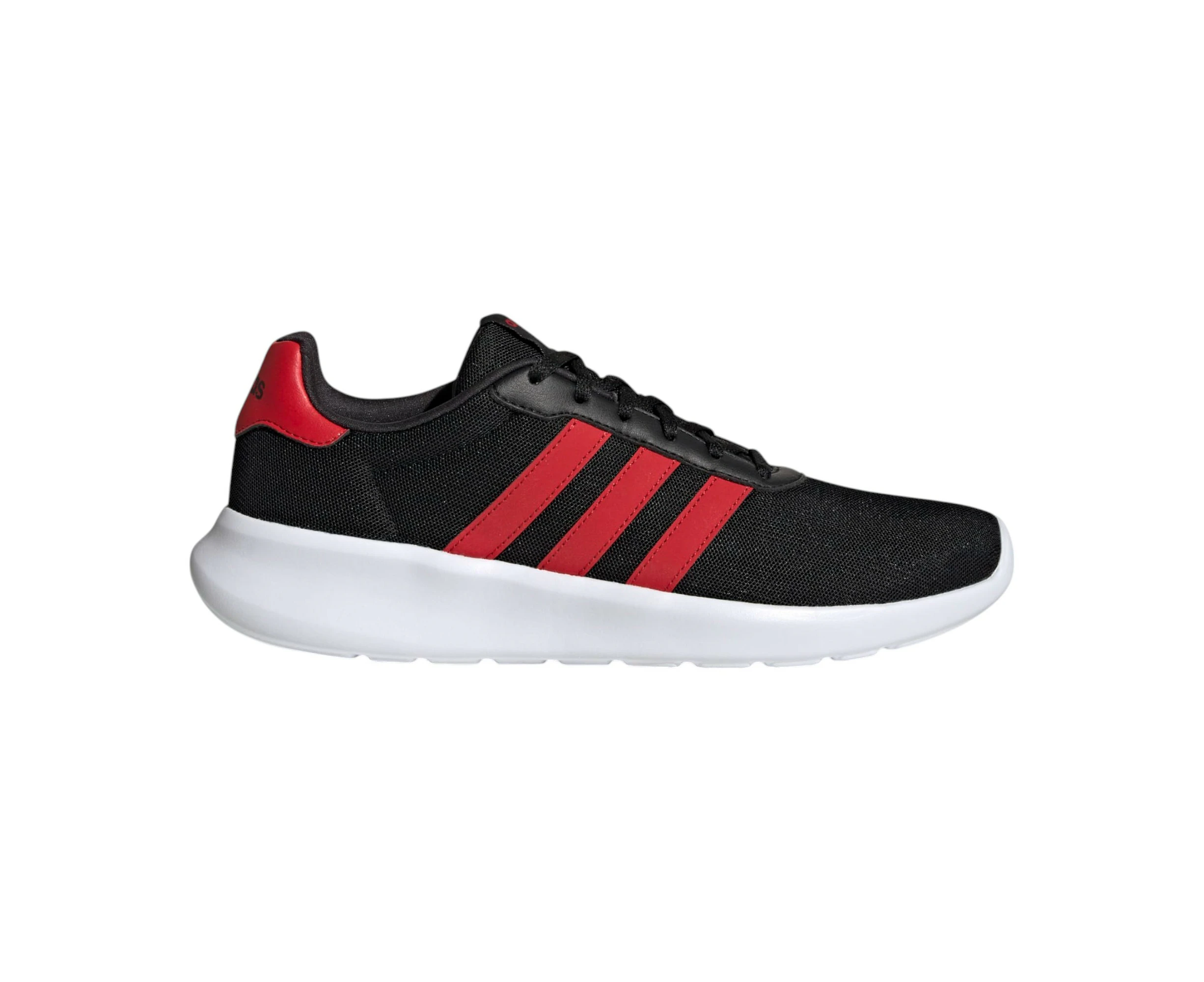 Adidas Mens Lite Racer 3.0 Black/ Red Athletic Running Shoes