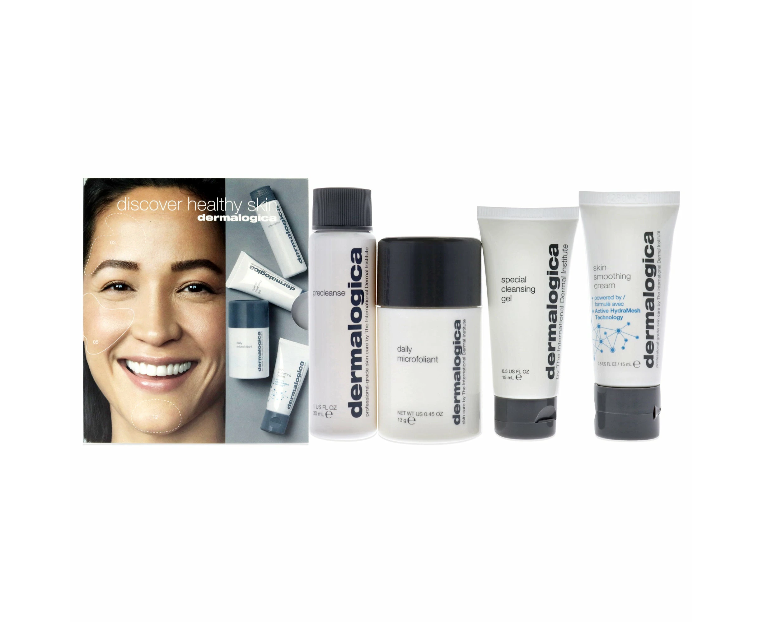 Dermalogica Discover Healthy Skin Kit by Dermalogica for Unisex - 4 Pc 1oz Precleanse, 0.5oz Special Cleansing Gel, 0.45oz Daily Microfoliant, 0.5oz Ski...