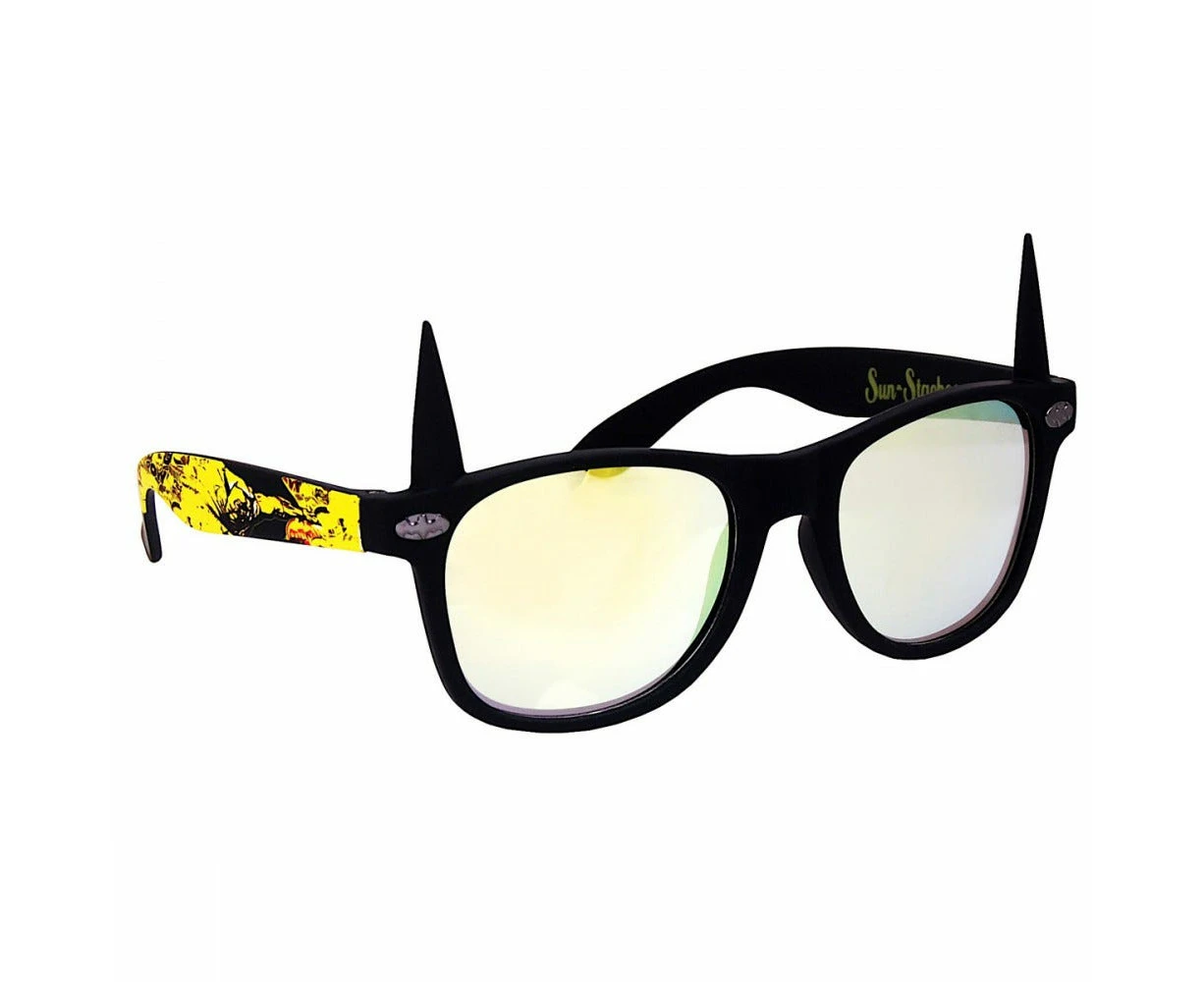 Sunstaches Novelty Adult Glasses - Unisex, Batman Points Yellow