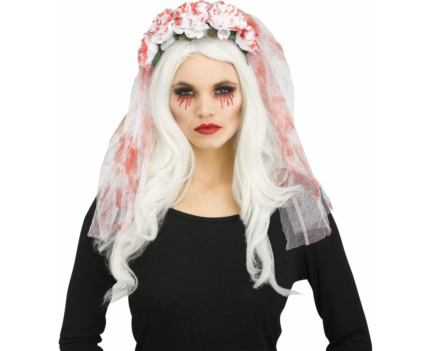 Horror Bridal Halloween Costume Veil - Female, Bloody White, Harry Potter