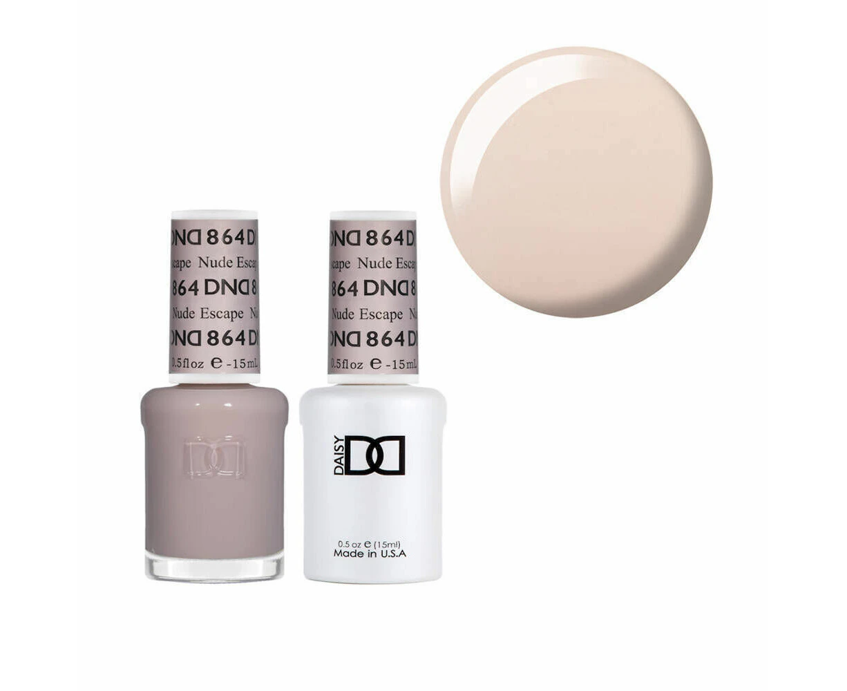 DND 864 Nude Escape - DND Collection Nail Gel & Lacquer Polish Duo 15ml