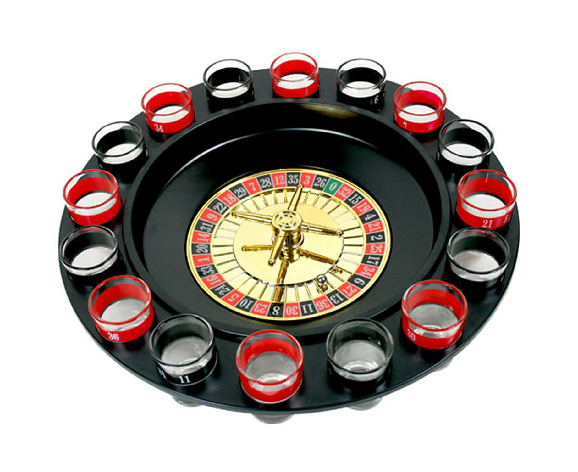 Wine Game Shot Drinking Roulette Set with Casino Spin Glass Shot Party Bar Game