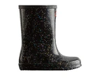 Hunter Girls First Giant Glitter Wellington Boots (Black) - FS11295