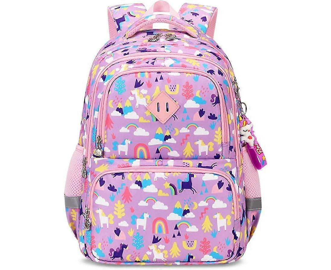 Kids Backpack Primary School Backpacks Middle School Kids Backpack Student Backpack Boys Backpacks GirlsPurple Rainbow