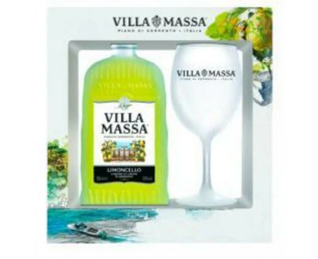 Villa Massa Limoncello and Glass Gift Pack 500mL Bottle