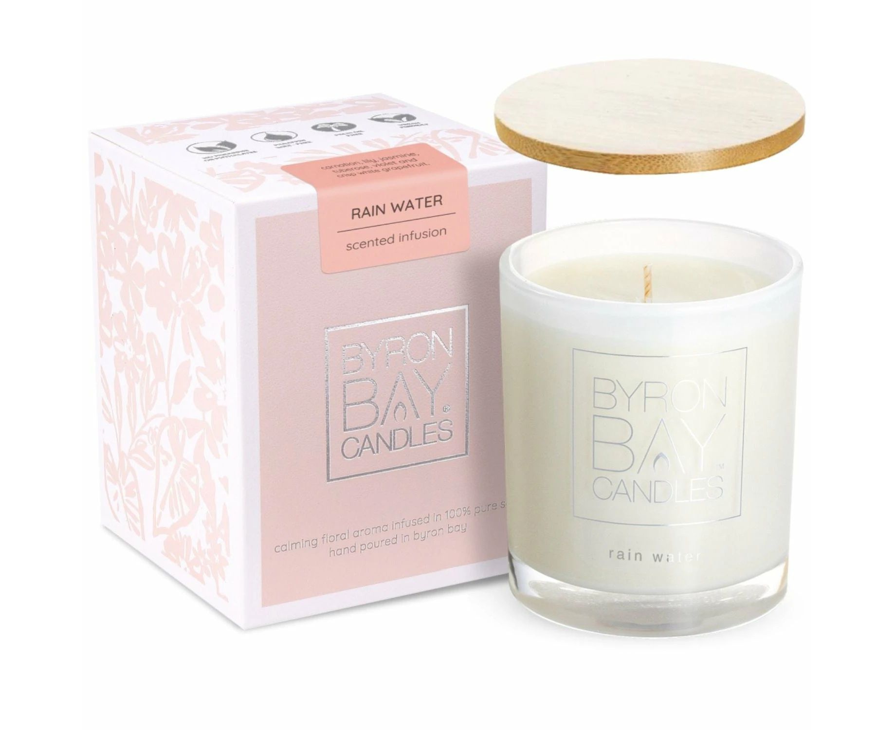 Byron Bay Candles | Scented Pure Soy Candle - 50 Hour Large - Rain Water