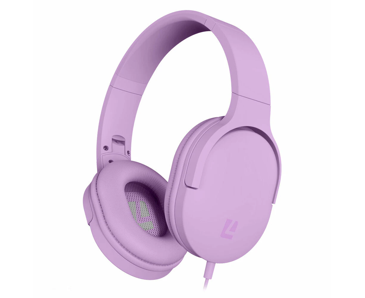 Liquid Ears All Day 3.5mm Wired Over-Ear Foldable Headphone w/ Mic Lavender