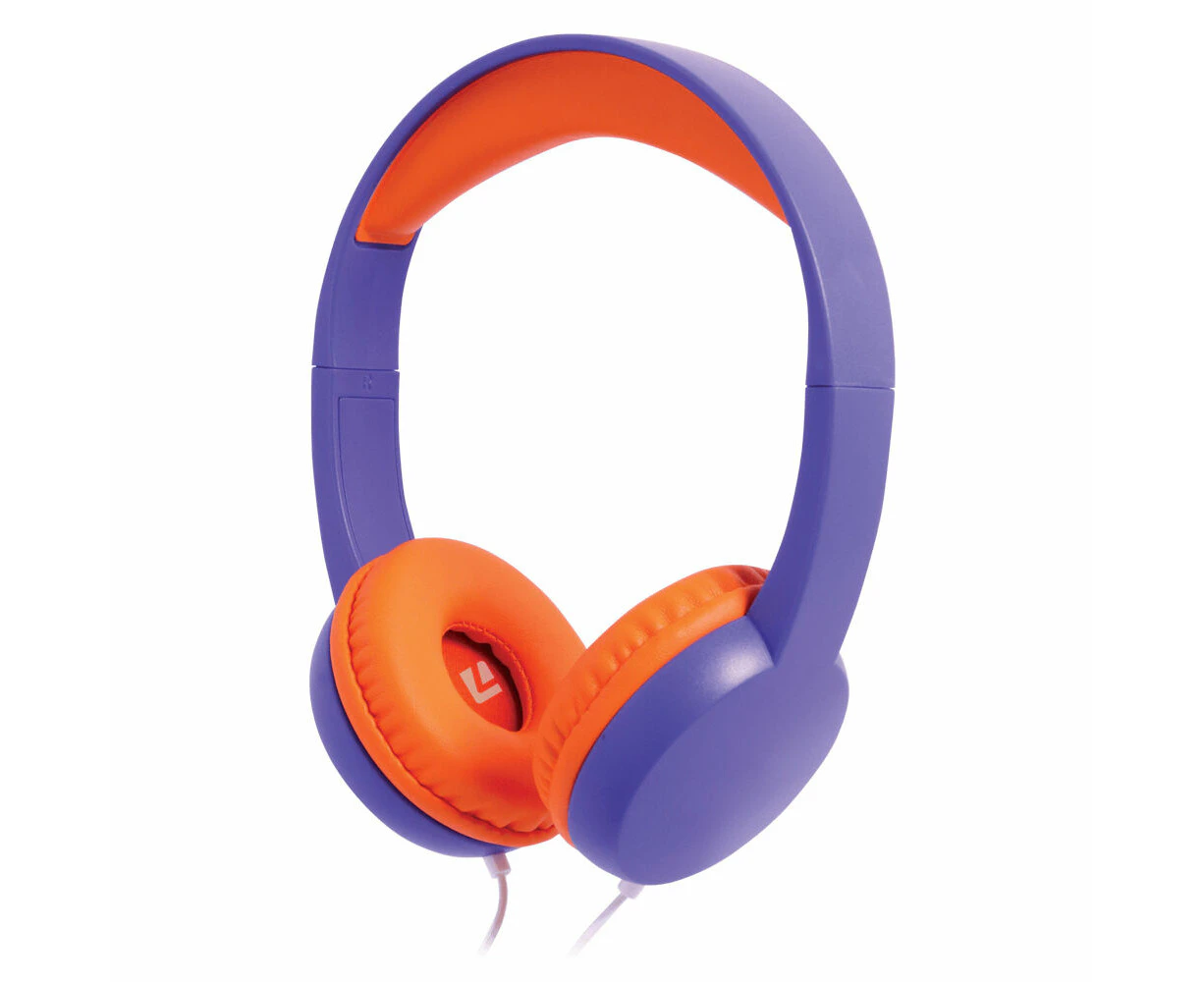 Liquid Ears Kidz 3.5mm Wired On-Ear Volume Limited Headphones Purple Orange