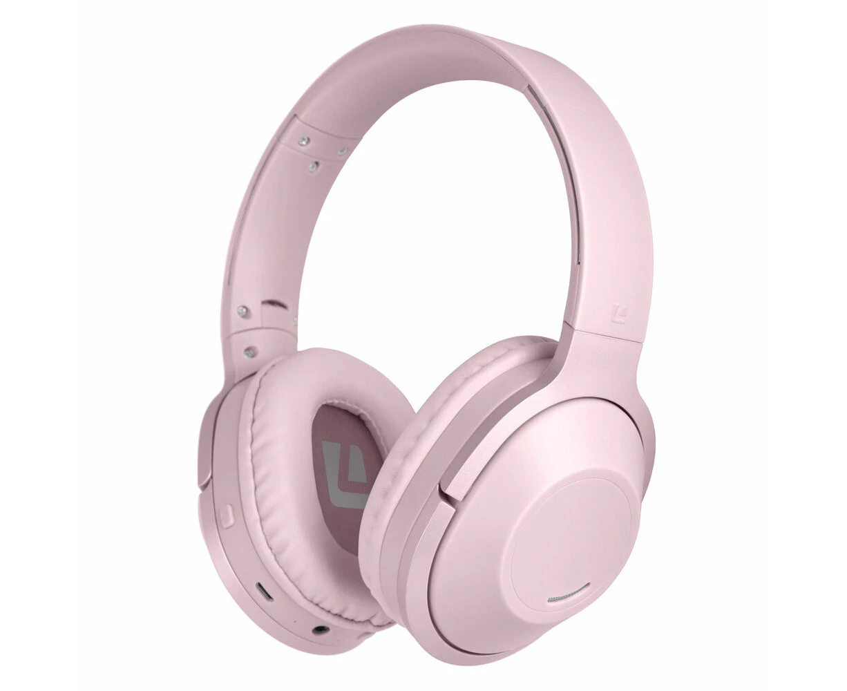 Liquid Ears Wirefree Over-Ear Foldable Bluetooth Headphone Headset Pink