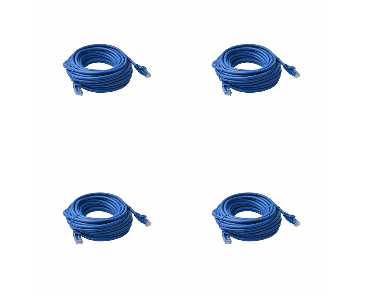 4x 8Ware 20m Cat6a UTP Snagless Ethernet Cable LAN RJ45 Network Connector Blue