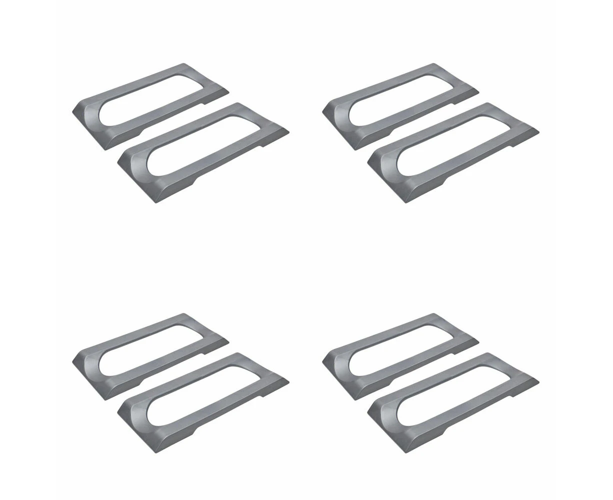 8pc Stakrax Plastic Wall Mounted Wine Rack Top Plates Support 24x10.5cm Silver